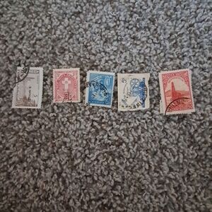 Vintage Stamp Collection with Multicolor Designs